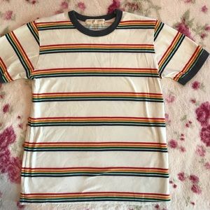 Colored Stripe Ringer Tee